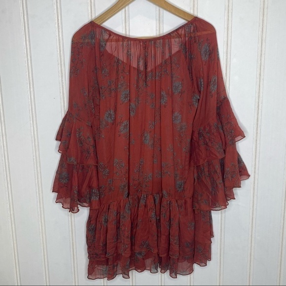 Free People Sunsetter Holiday Printed Tunic Dress 659 - Picture 3 of 5